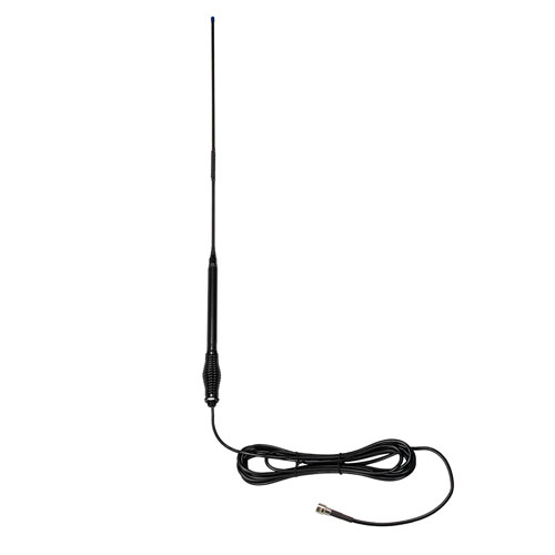 477 MHz Omni Antenna 6.5 dBi Gain, 5.5 mm Spring FME Male Connector, Black Stainless Steel FMANOM1077