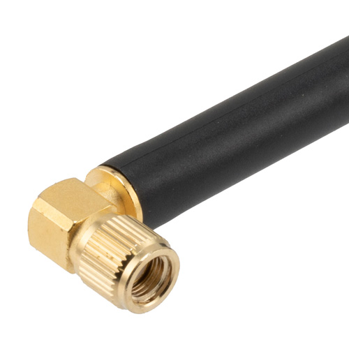 2.4 GHz to 5.85 GHz Dual Band Antenna, Monopole, 90-degree angle, RPSMA Male Connector, 1.2 and 4.26 dBi Gain FMANRBD1043