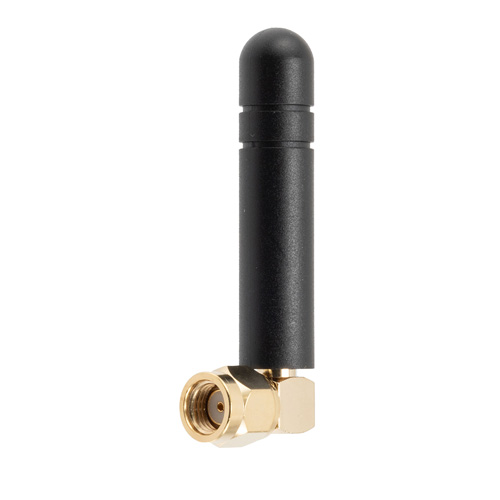 2.4 GHz to 2.5 GHz Stubby Antenna, Monopole, 90-degree angle, RPSMA Male Connector, 2 dBi Gain FMANRBD1045