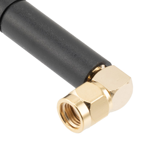 2.4 GHz to 2.5 GHz Stubby Antenna, Monopole, 90-degree angle, RPSMA Male Connector, 2 dBi Gain FMANRBD1045