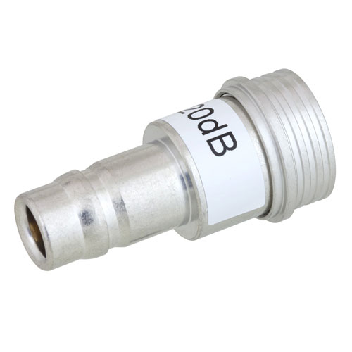 20 dB Fixed Attenuator QN Male (Plug) to QN Female (Jack) Up to 3 GHz Rated to 1 Watt, FMAP1000-20