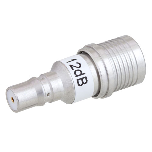 12 dB Fixed Attenuator QMA Male (Plug) to QMA Female (Jack) Up to 6 GHz Rated to 1 Watt, FMAP1002-12