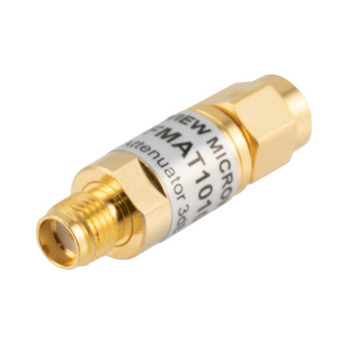 3 dB Fixed Attenuator SMA Male (Plug) To SMA Female (Jack) From 0.009 MHz To 6 GHz Rated To 2 Watts, Copper Body, 1.15 VSWR FMAT1010