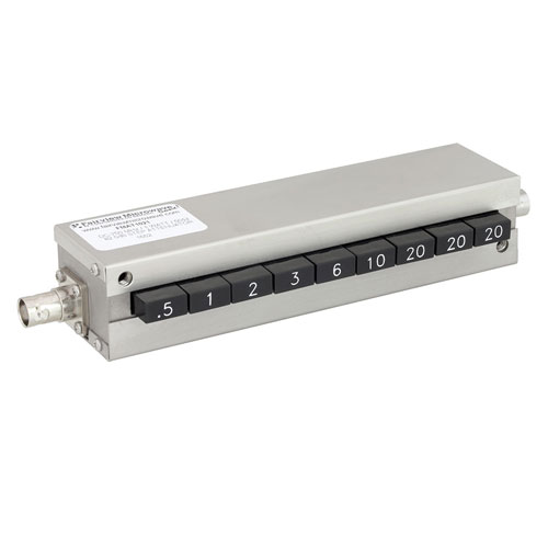0 to 82.5 dB Step Attenuator BNC Female Connectors Rated Up To 750 MHz and Up to 1 Watt in a Push Button Design FMAT1021