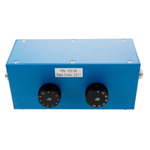 0 to 70 dB Step Attenuator with a 1 dB Step N Female Interface Rated Up to 6 GHz and Up to 2 Watts in a Benchtop Rotary Design FMAT1051N