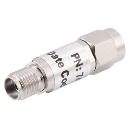 5 dB Fixed Attenuator 2.92mm Male (Plug) to 2.92mm Female (Jack) Up to 40 GHz Rated to 0.5 Watts, Passivated Stainless Steel Body, 1.35 VSWR FMAT7429-5