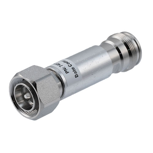 20 dB Fixed Attenuator, 4.3-10 Male (Plug) to 4.3-10 Female (Jack) Up to 6 GHz Rated to 2 Watts, 1.3:1 VSWR FMAT7451-20