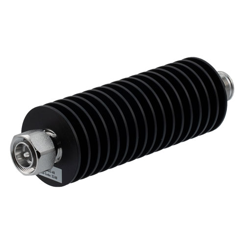 40 dB Fixed Attenuator, 4.3-10 Male (Plug) to 4.3-10 Female (Jack) Up to 6 GHz Rated to 100 Watts, 1.35:1 VSWR FMAT7453-40