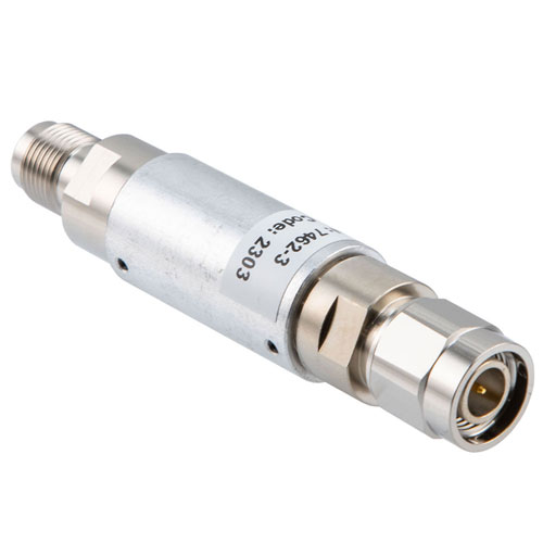 3 dB Fixed Attenuator TNC Male (Plug) to TNC Female (Jack) Up to 12.4 GHz Rated to 5 Watts, Brass Nickel Body, 1.35:1 VSWR FMAT7462-3