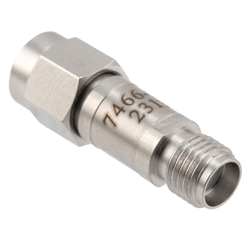 1 dB Fixed Attenuator SMA Male (Plug) to SMA Female (Jack) DC to 12 GHz Rated to 2 Watts, Stainless Steel Body, 1.35:1 VSWR FMAT7466-1