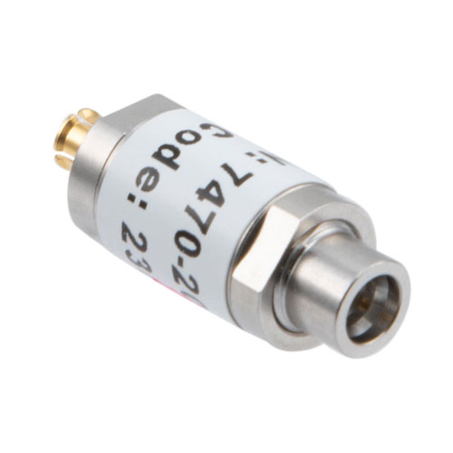 20 dB Fixed Attenuator SMP Male (Plug) to SMP Female (Jack) Up to 18 GHz Rated to 1 Watt, Stainless Steel Body, 1.35:1 VSWR FMAT7470-20