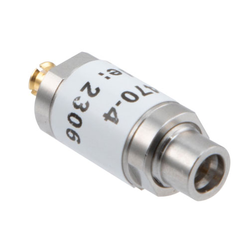 4 dB Fixed Attenuator SMP Male (Plug) to SMP Female (Jack) Up to 18 GHz Rated to 1 Watt, Stainless Steel Body, 1.35:1 VSWR FMAT7470-4