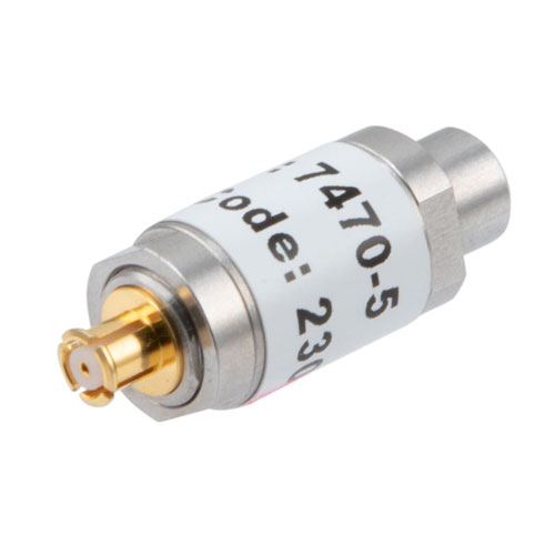 5 dB Fixed Attenuator SMP Male (Plug) to SMP Female (Jack) Up to 18 GHz Rated to 1 Watt, Stainless Steel Body, 1.35:1 VSWR FMAT7470-5
