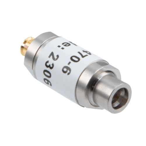 6 dB Fixed Attenuator SMP Male (Plug) to SMP Female (Jack) Up to 18 GHz Rated to 1 Watt, Stainless Steel Body, 1.35:1 VSWR FMAT7470-6