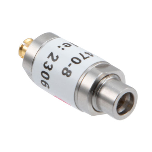 8 dB Fixed Attenuator SMP Male (Plug) to SMP Female (Jack) Up to 18 GHz Rated to 1 Watt, Stainless Steel Body, 1.35:1 VSWR FMAT7470-8