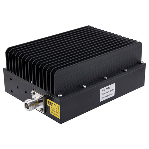 Low PIM 30 dB Fixed Attenuator N-Type Female (Jack) to N-Type Female (Jack) 0.6 GHz to 6 GHz Rated to 100 Watts Anodized Aluminum 1.3:1 VSWR FMAT7482-30