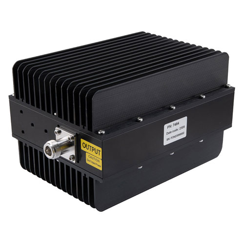 Low PIM 10 dB Fixed Attenuator N-Type Female (Jack) to N-Type Female (Jack) 0.6 GHz to 6 GHz Rated to 200 Watts Anodized Aluminum 1.3:1 VSWR FMAT7484-10