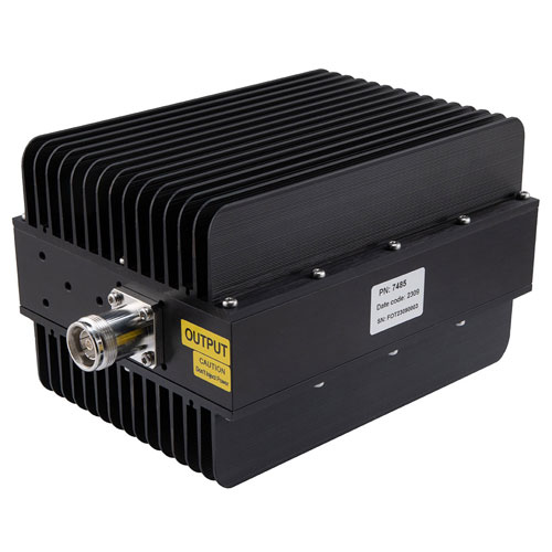 Low PIM 10 dB Fixed Attenuator 4.3-10 Female (Jack) to 4.3-10 Female (Jack) 0.6 GHz to 6 GHz Rated to 200 Watts Anodized Aluminum 1.3:1 VSWR FMAT7485-10