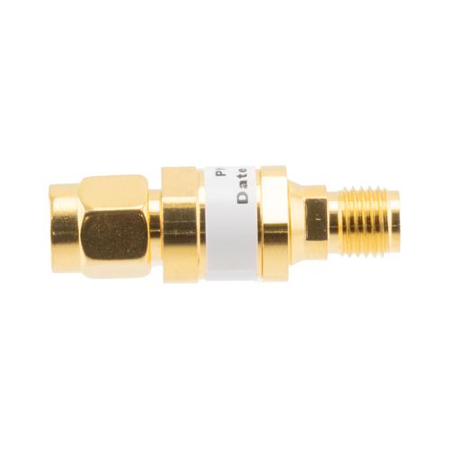 10 dB Fixed Attenuator SMA Male (Plug) to SMA Female (Jack) up to 26.5 GHz Rated to 2 Watts, Brass Gold Plated Body, 1.35:1 VSWR FMAT7487-10