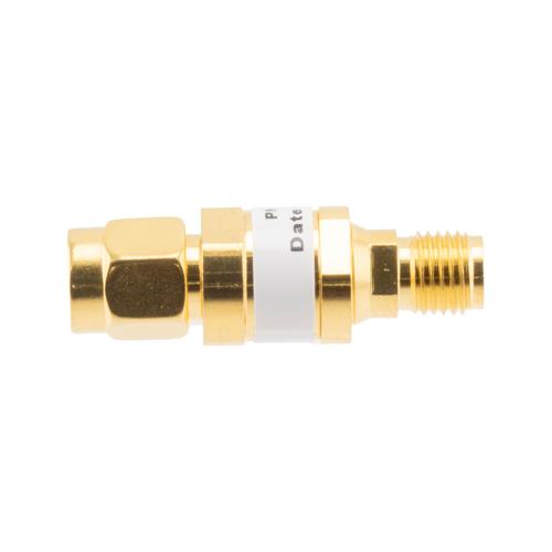 20 dB Fixed Attenuator SMA Male (Plug) to SMA Female (Jack) up to 26.5 GHz Rated to 2 Watts, Brass Gold Plated Body, 1.35:1 VSWR FMAT7487-20