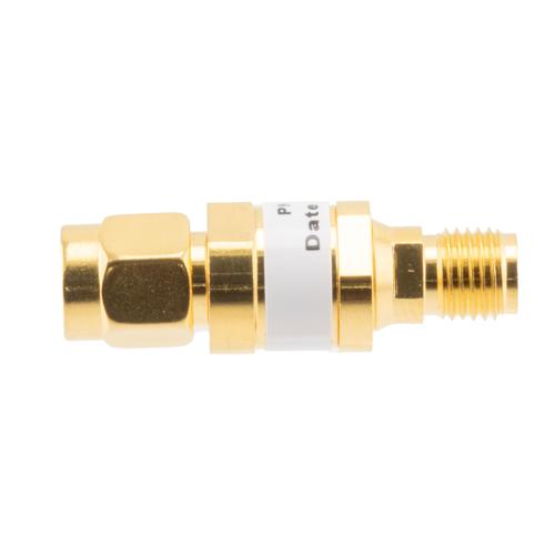 30 dB Fixed Attenuator SMA Male (Plug) to SMA Female (Jack) up to 26.5 GHz Rated to 2 Watts, Brass Gold Plated Body, 1.35:1 VSWR FMAT7487-30