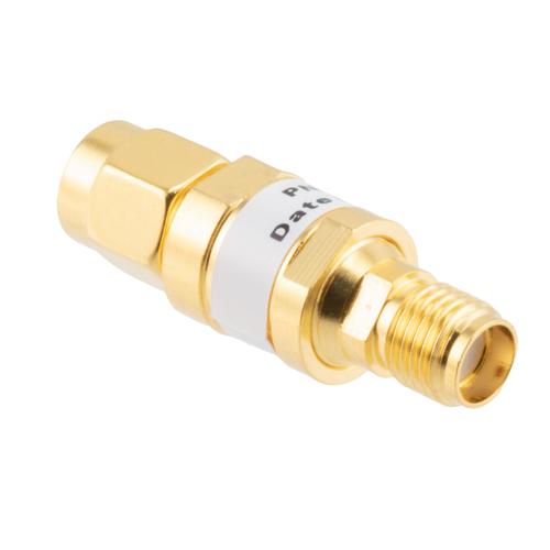 30 dB Fixed Attenuator SMA Male (Plug) to SMA Female (Jack) up to 26.5 GHz Rated to 2 Watts, Brass Gold Plated Body, 1.35:1 VSWR FMAT7487-30