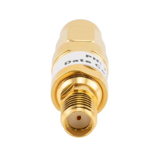 3 dB Fixed Attenuator SMA Male (Plug) to SMA Female (Jack) up to 26.5 GHz Rated to 2 Watts, Brass Gold Plated Body, 1.35:1 VSWR FMAT7487-3