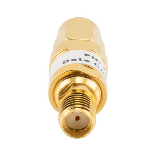 6 dB Fixed Attenuator SMA Male (Plug) to SMA Female (Jack) up to 26.5 GHz Rated to 2 Watts, Brass Gold Plated Body, 1.35:1 VSWR FMAT7487-6