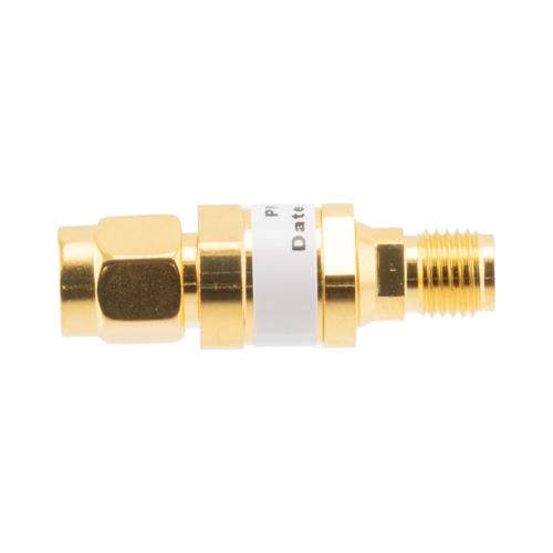 7 dB Fixed Attenuator SMA Male (Plug) to SMA Female (Jack) up to 26.5 GHz Rated to 2 Watts, Brass Gold Plated Body, 1.35:1 VSWR FMAT7487-7