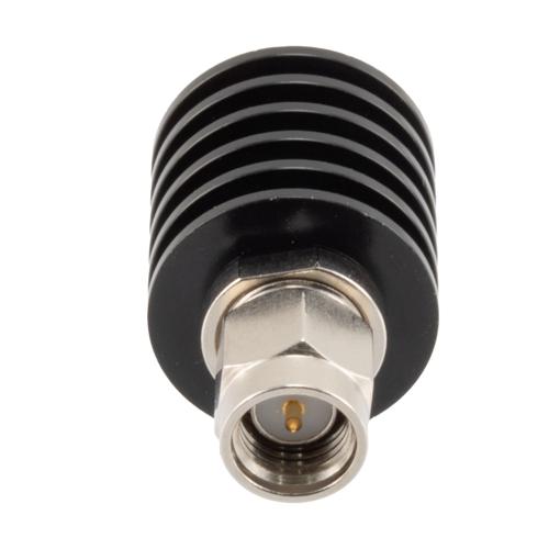 30 dB Fixed Attenuator SMA Male (Plug) to SMA Female (Jack) up to 26.5 GHz Rated to 5 Watts, Black Anodized Aluminum Body, 1.35:1 VSWR FMAT7488-30