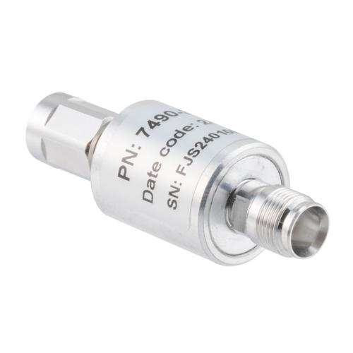 3 dB Fixed Attenuator NEX10 Male (Plug) to NEX10 Female (Jack) Up to 6 GHz Rated to 5 Watts, Aluminum Body, 1.25:1 VSWR FMAT7490-3