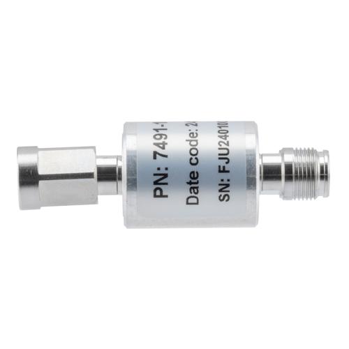 10 dB Fixed Attenuator NEX10 Male (Plug) to NEX10 Female (Jack) Up to 6 GHz Rated to 10 Watts, Aluminum Body, 1.25:1 VSWR FMAT7491-10