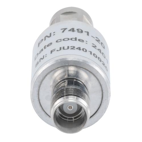 20 dB Fixed Attenuator NEX10 Male (Plug) to NEX10 Female (Jack) Up to 6 GHz Rated to 10 Watts, Aluminum Body, 1.25:1 VSWR FMAT7491-20