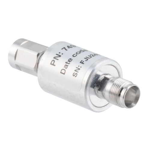 20 dB Fixed Attenuator NEX10 Male (Plug) to NEX10 Female (Jack) Up to 6 GHz Rated to 10 Watts, Aluminum Body, 1.25:1 VSWR FMAT7491-20