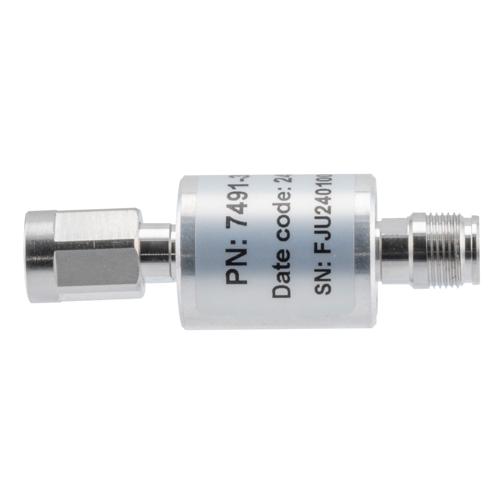 3 dB Fixed Attenuator NEX10 Male (Plug) to NEX10 Female (Jack) Up to 6 GHz Rated to 10 Watts, Aluminum Body, 1.25:1 VSWR FMAT7491-3