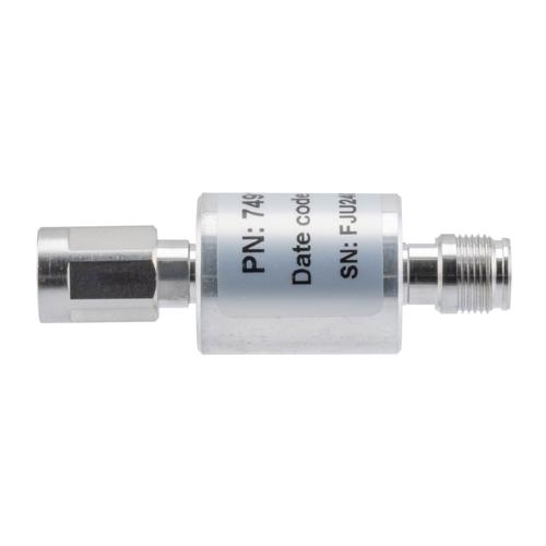 6 dB Fixed Attenuator NEX10 Male (Plug) to NEX10 Female (Jack) Up to 6 GHz Rated to 10 Watts, Aluminum Body, 1.25:1 VSWR FMAT7491-6