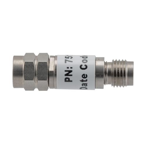 10 dB Fixed Attenuator 2.4mm Male (Plug) to 2.4mm Female (Jack) up to 50 GHz Rated to 2 Watts, Stainless Steel Body, 1.45:1 VSWR FMAT7510-10