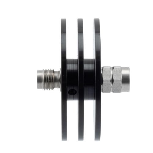 30 dB Fixed Attenuator 2.4mm Male (Plug) to 2.4mm Female (Jack) up to 50 GHz Rated to 5 Watts, Aluminum Body, 1.45:1 VSWR FMAT7511-30