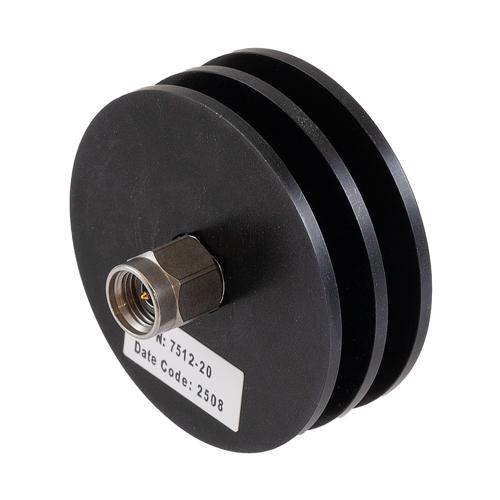 20 dB Fixed Attenuator 2.92mm Male (Plug) to 2.92mm Female (Jack) Up to 40 GHz Rated to 5 Watts, Black Aluminum Body, 1.35 VSWR FMAT7512-20