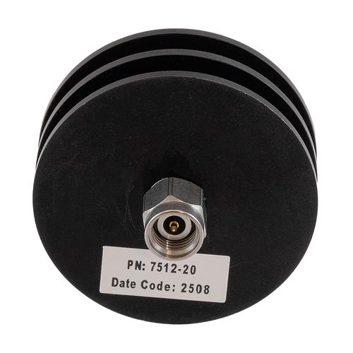 20 dB Fixed Attenuator 2.92mm Male (Plug) to 2.92mm Female (Jack) Up to 40 GHz Rated to 5 Watts, Black Aluminum Body, 1.35 VSWR FMAT7512-20