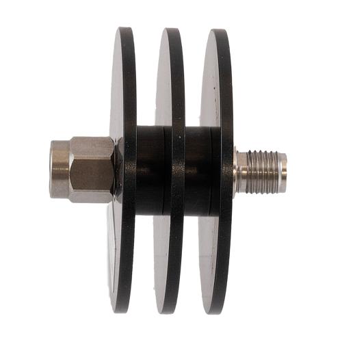 3 dB Fixed Attenuator 2.92mm Male (Plug) to 2.92mm Female (Jack) Up to 40 GHz Rated to 5 Watts, Black Aluminum Body, 1.35 VSWR FMAT7512-3