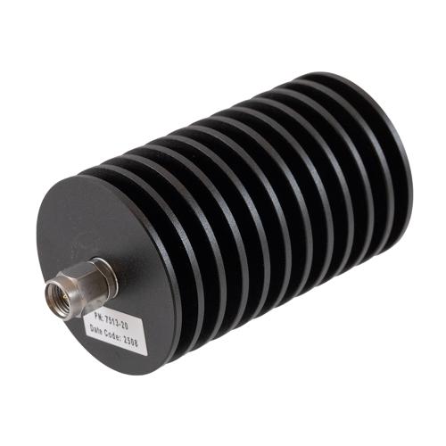20 dB Fixed Attenuator 2.92mm Male (Plug) to 2.92mm Female (Jack) Up to 40 GHz Rated to 20 Watts, Black Aluminum Body, 1.4 VSWR FMAT7513-20
