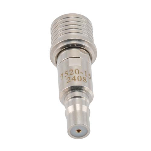 15 dB Fixed Attenuator QMA Male (Plug) to QMA Female (Jack) Up to 6 GHz Rated to 2 Watts, Brass Tri-Metal Body, 1.3:1 VSWR FMAT7520-15