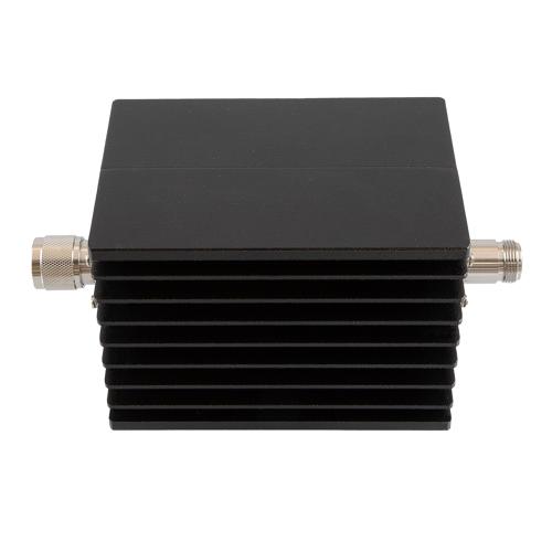 30 dB Fixed Attenuator N Male (Plug) to N Female (Jack) Up to 10 GHz Rated to 150 Watts, Aluminum Black Anodized Body, 1.5 VSWR FMAT7582-30