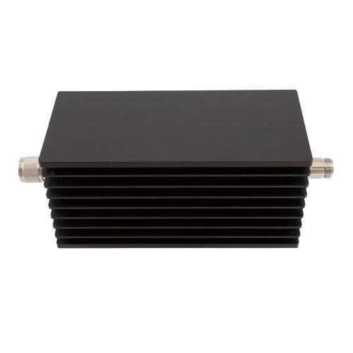 30 dB Fixed Attenuator N Male (Plug) to N Female (Jack) Up to 10 GHz Rated to 250 Watts, Aluminum Black Anodized Body, 1.5 VSWR FMAT7584-30