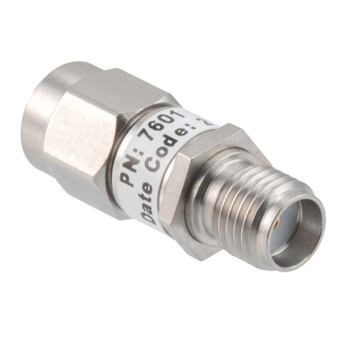 30dB RF fixed attenuator 2W, DC to 3GHz, SMA male to female, Stainless Steel FMAT7601-30
