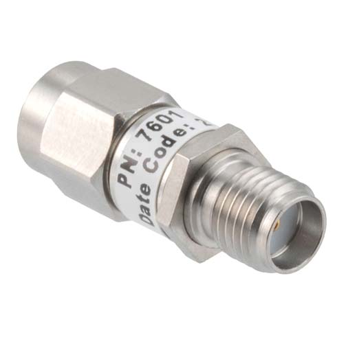 40dB RF fixed attenuator 2W, DC to 3GHz, SMA male to female, Stainless Steel FMAT7601-40