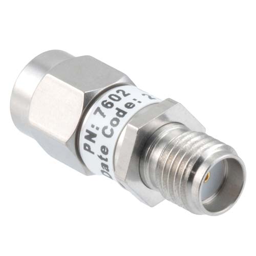 40dB RF fixed attenuator 2W, DC to 6GHz, SMA male to female, Stainless Steel FMAT7602-40