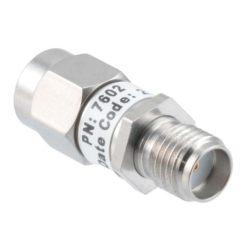 4dB RF fixed attenuator 2W, DC to 6GHz, SMA male to female, Stainless Steel FMAT7602-4