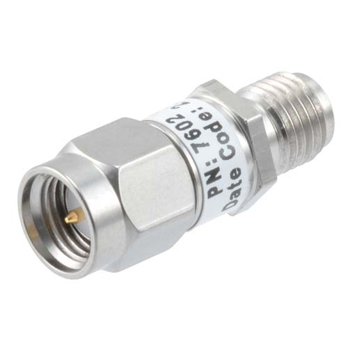 5dB RF fixed attenuator 2W, DC to 6GHz, SMA male to female, Stainless Steel FMAT7602-5